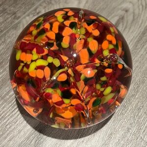 Vibrant Glass Art Paperweight by Kerry Zimmerman Signed 2008